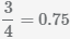 fraction 3/4 convert to decimal 0.75